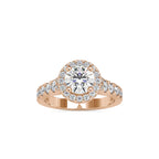 SKU: 0106 (10K) Dazzling Halo Engagment Ring In Rose Gold.