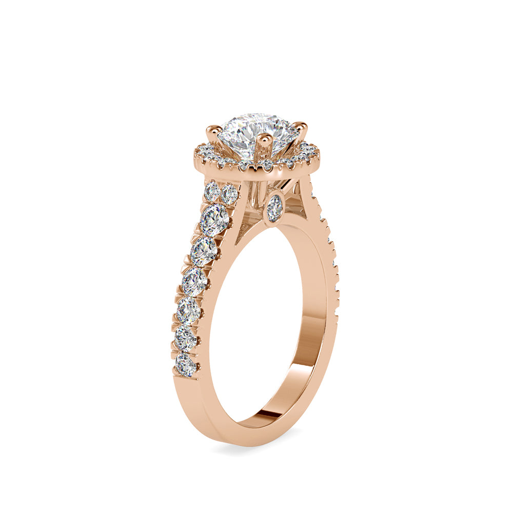 SKU: 0106 (22K) Dazzling Halo Engagment Ring In Rose Gold.