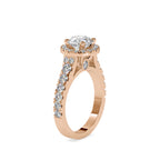 SKU: 0106 (10K) Dazzling Halo Engagment Ring In Rose Gold.
