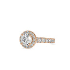 SKU: 0106 (14K) Dazzling Halo Engagment Ring In Rose Gold.