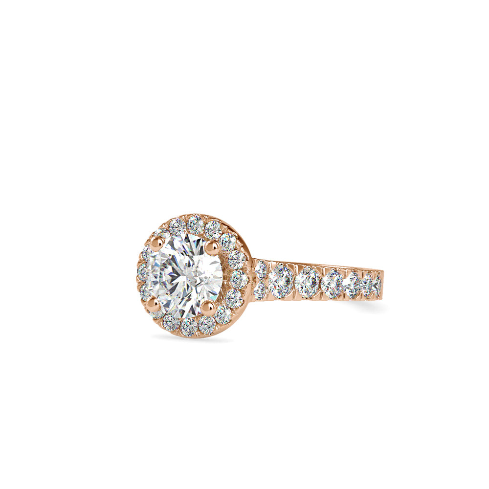 SKU: 0106 (14K) Dazzling Halo Engagment Ring In Rose Gold.