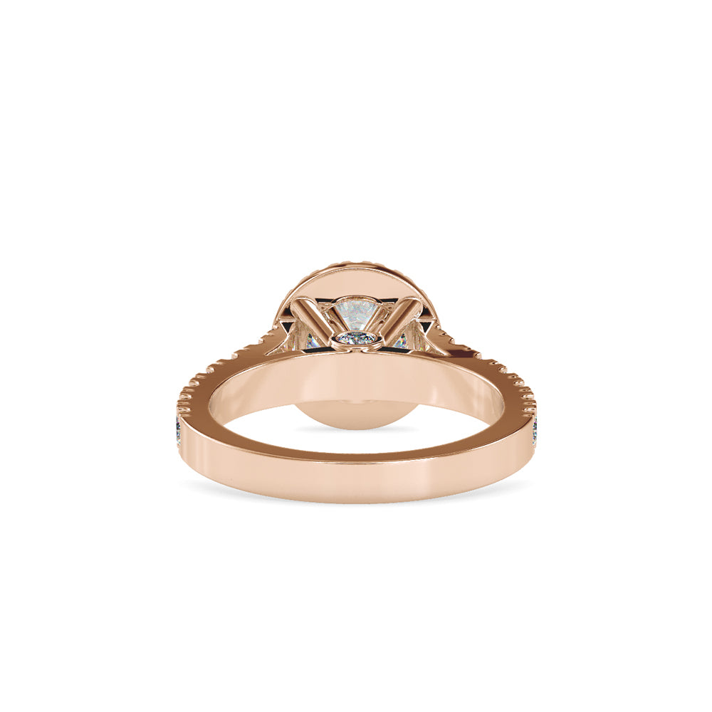 SKU: 0106 (18K) Dazzling Halo Engagment Ring In Rose Gold.
