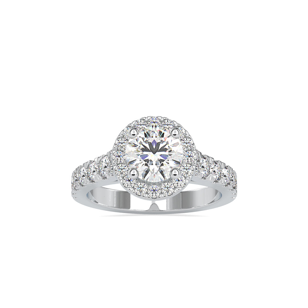 SKU: 0106 (10K) Dazzling Halo Engagment Ring In Rose Gold.