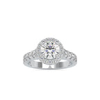 SKU: 0106 (18K) Dazzling Halo Engagment Ring In Rose Gold.