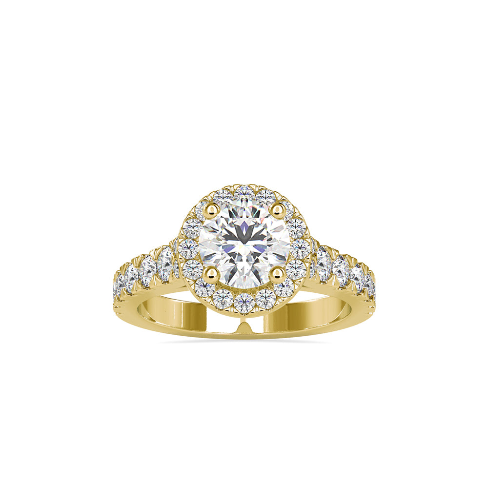SKU: 0106 (14K) Dazzling Halo Engagment Ring In Rose Gold.
