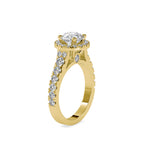 SKU: 0106 (14K) Dazzling Halo Engagment Ring In Rose Gold.
