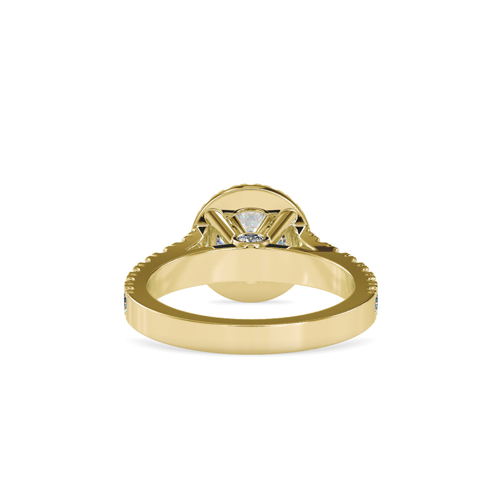 SKU: 0106 (14K) Dazzling Halo Engagment Ring In Rose Gold.