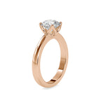 SKU: 0107 (10K) Flower Setting Solitaire Engagment Ring in Rose Gold.