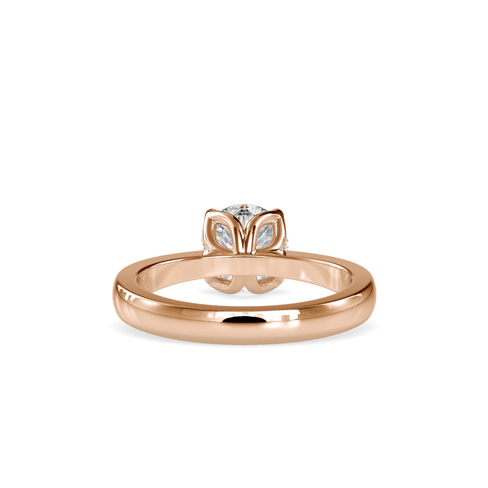 SKU: 0107 (10K) Flower Setting Solitaire Engagment Ring in Rose Gold.