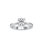 SKU: 0107 (18K) Flower Setting Solitaire Engagment Ring in Rose Gold.