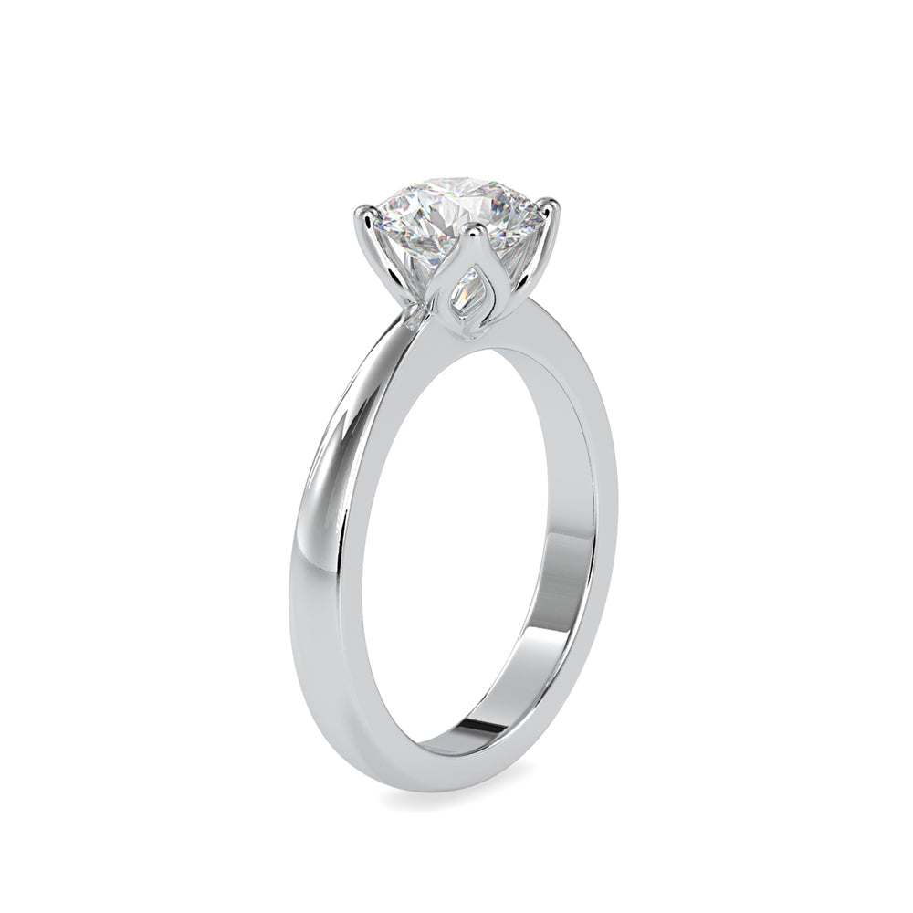 SKU: 0107 (18K) Flower Setting Solitaire Engagment Ring in Rose Gold.