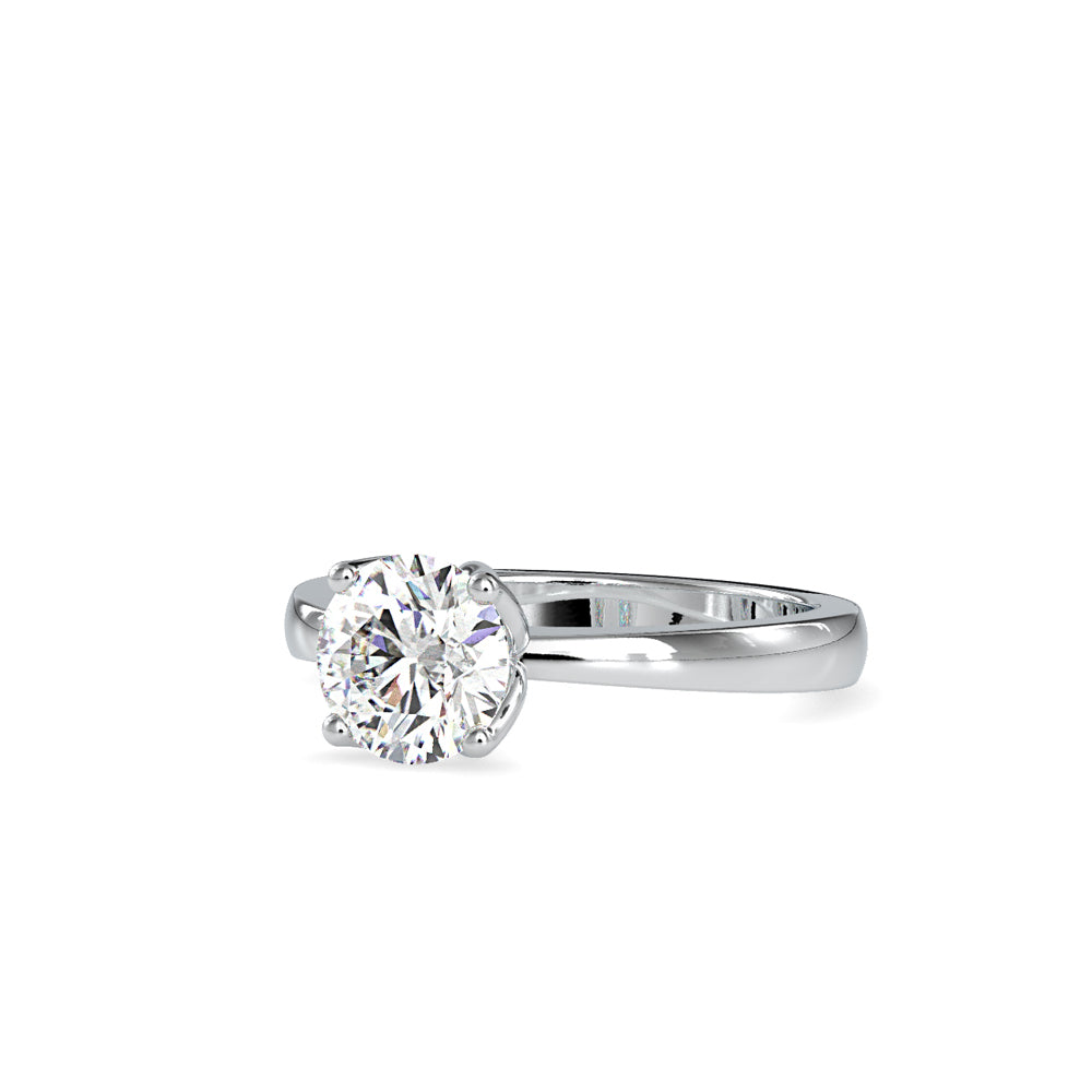 SKU: 0107 (18K) Flower Setting Solitaire Engagment Ring in Rose Gold.