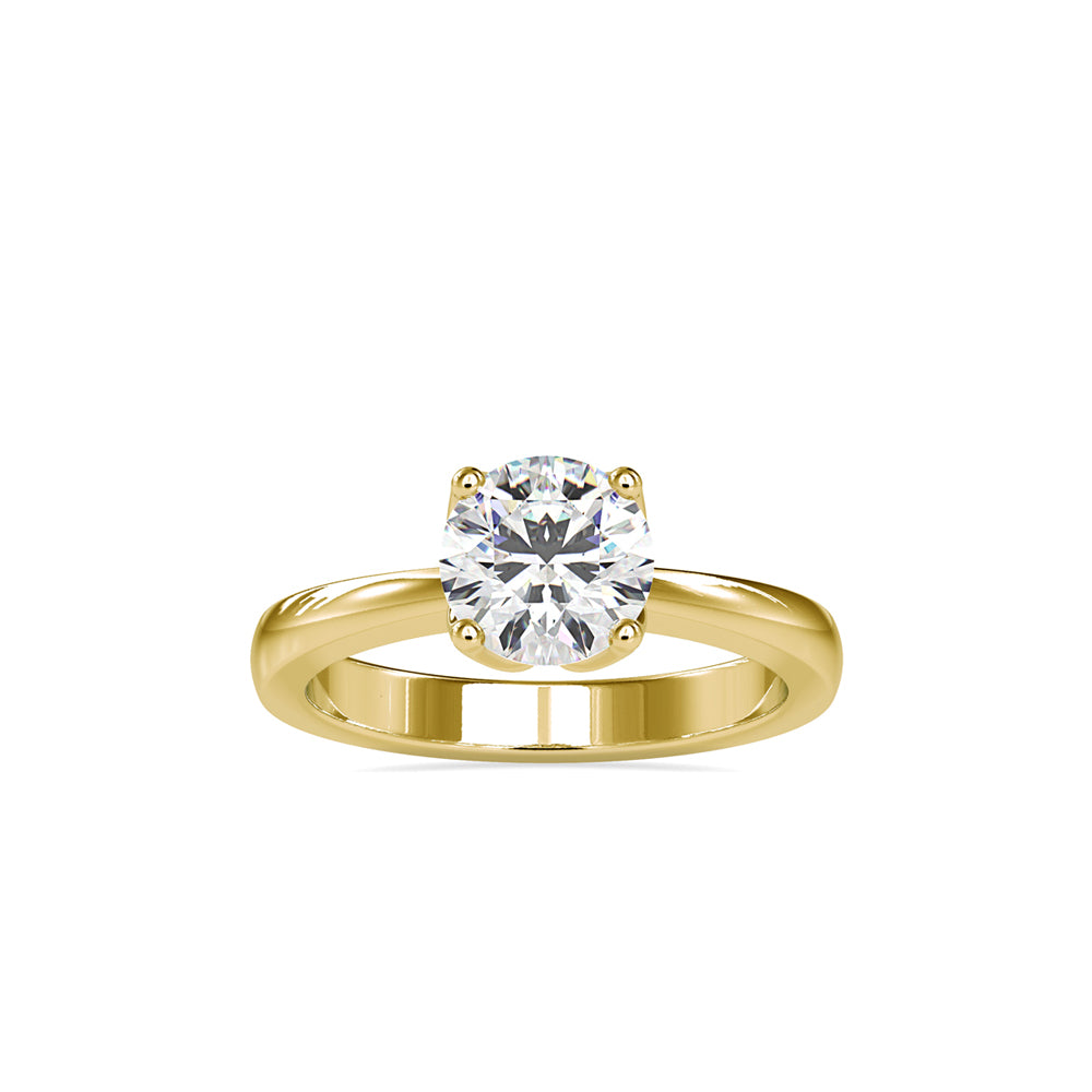 SKU: 0107 (22K) Flower Setting Solitaire Engagment Ring in Rose Gold.