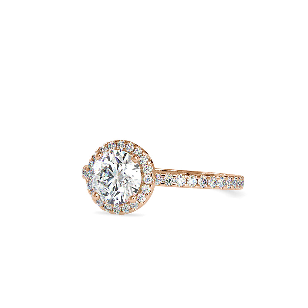 SKU: 0108 (10K) Vintage-inspired Radiant Halo Engagment Ring in Rose Gold.