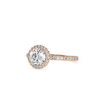 SKU: 0108 (14K) Vintage-inspired Radiant Halo Engagment Ring in Rose Gold.