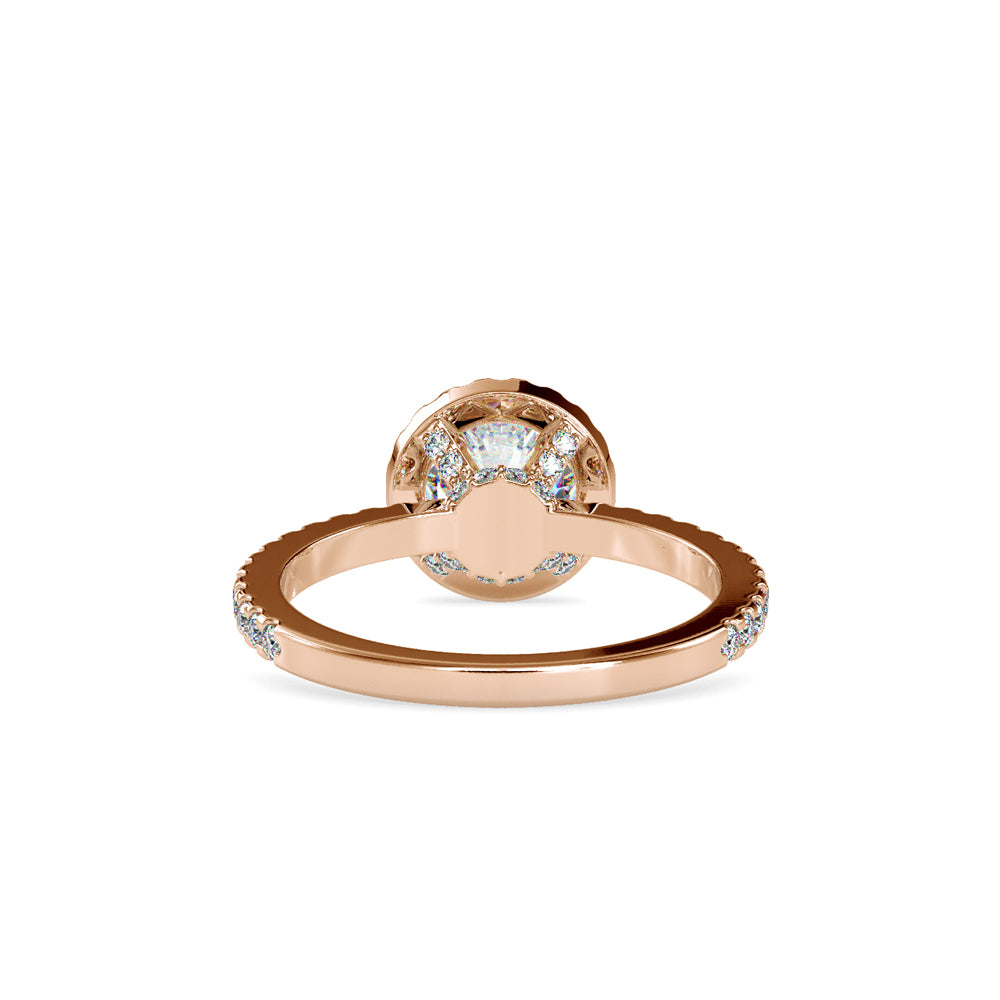 SKU: 0108 (10K) Vintage-inspired Radiant Halo Engagment Ring in Rose Gold.