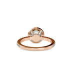 SKU: 0108 (14K) Vintage-inspired Radiant Halo Engagment Ring in Rose Gold.