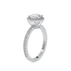 SKU: 0108 (18K) Vintage-inspired Radiant Halo Engagment Ring in Rose Gold.