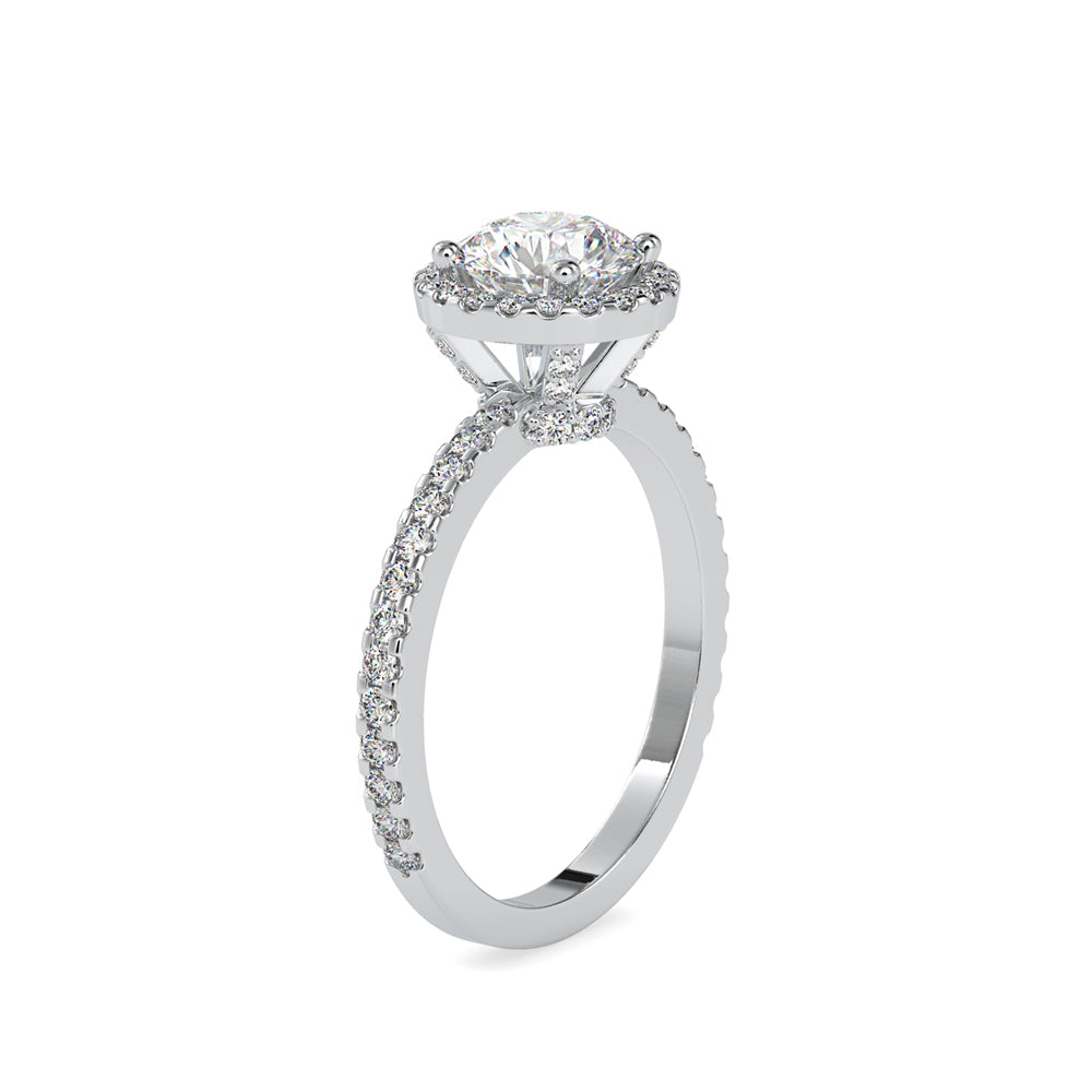 SKU: 0108 (18K) Vintage-inspired Radiant Halo Engagment Ring in Rose Gold.