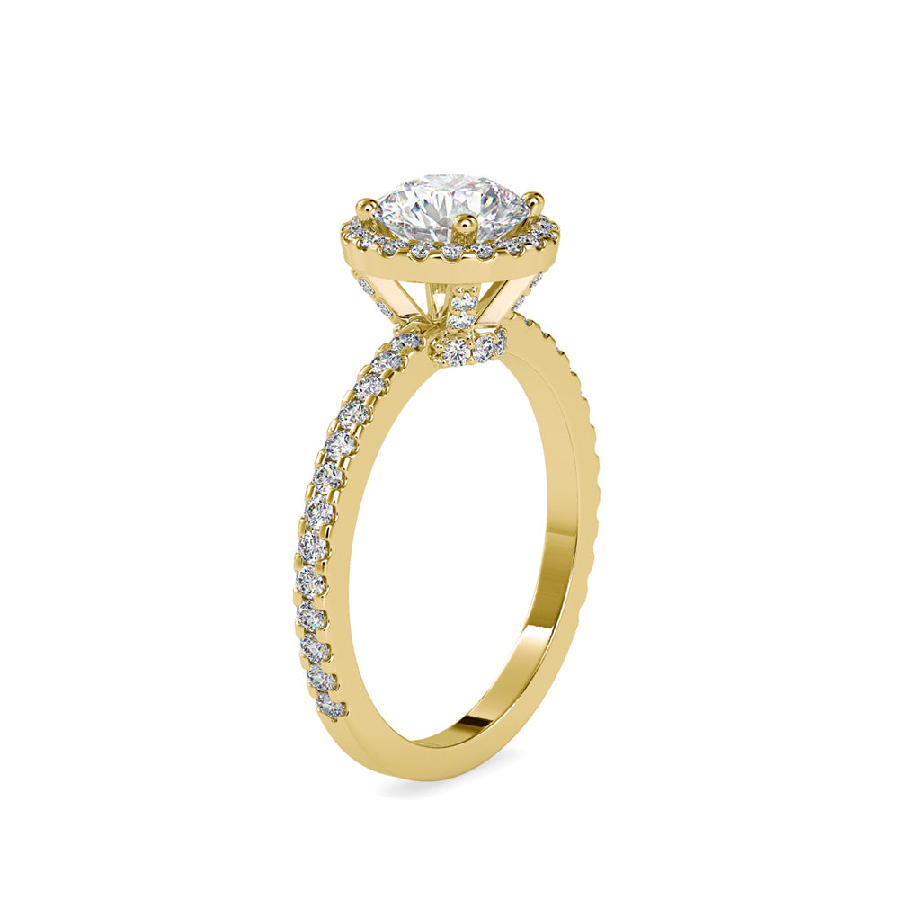 SKU: 0108 (22K) Vintage-inspired Radiant Halo Engagment Ring in Rose Gold.