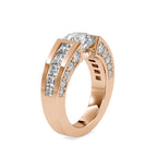 SKU: 0109 (14K) Round Tension-set Solitaire With Wide Diamond Shank Ring in Rose Gold.
