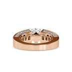 SKU: 0109 (18K) Round Tension-set Solitaire With Wide Diamond Shank Ring in Rose Gold.