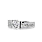 SKU: 0109 (10K) Round Tension-set Solitaire With Wide Diamond Shank Ring in Rose Gold.