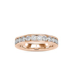 SKU: 0110 (14K) Wide Channel-set Wedding Band in Rose Gold.