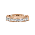 SKU: 0110 (18K) Wide Channel-set Wedding Band in Rose Gold.