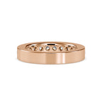 SKU: 0110 (18K) Wide Channel-set Wedding Band in Rose Gold.