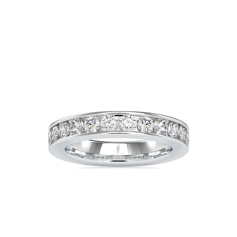 SKU: 0110 (22K) Wide Channel-set Wedding Band in Rose Gold.
