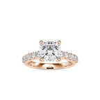 SKU: 0111 (14K) Solitaire Engagment Cushion Ring  in Rose Gold.