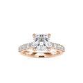 SKU: 0111 (18K) Solitaire Engagment Cushion Ring  in Rose Gold.
