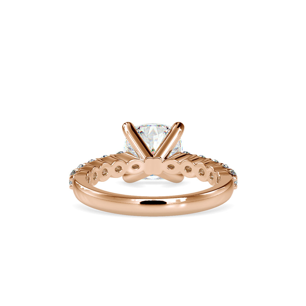 SKU: 0111 (10K) Solitaire Engagment Cushion Ring  in Rose Gold.