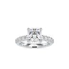 SKU: 0111 (22K) Solitaire Engagment Cushion Ring  in Rose Gold.