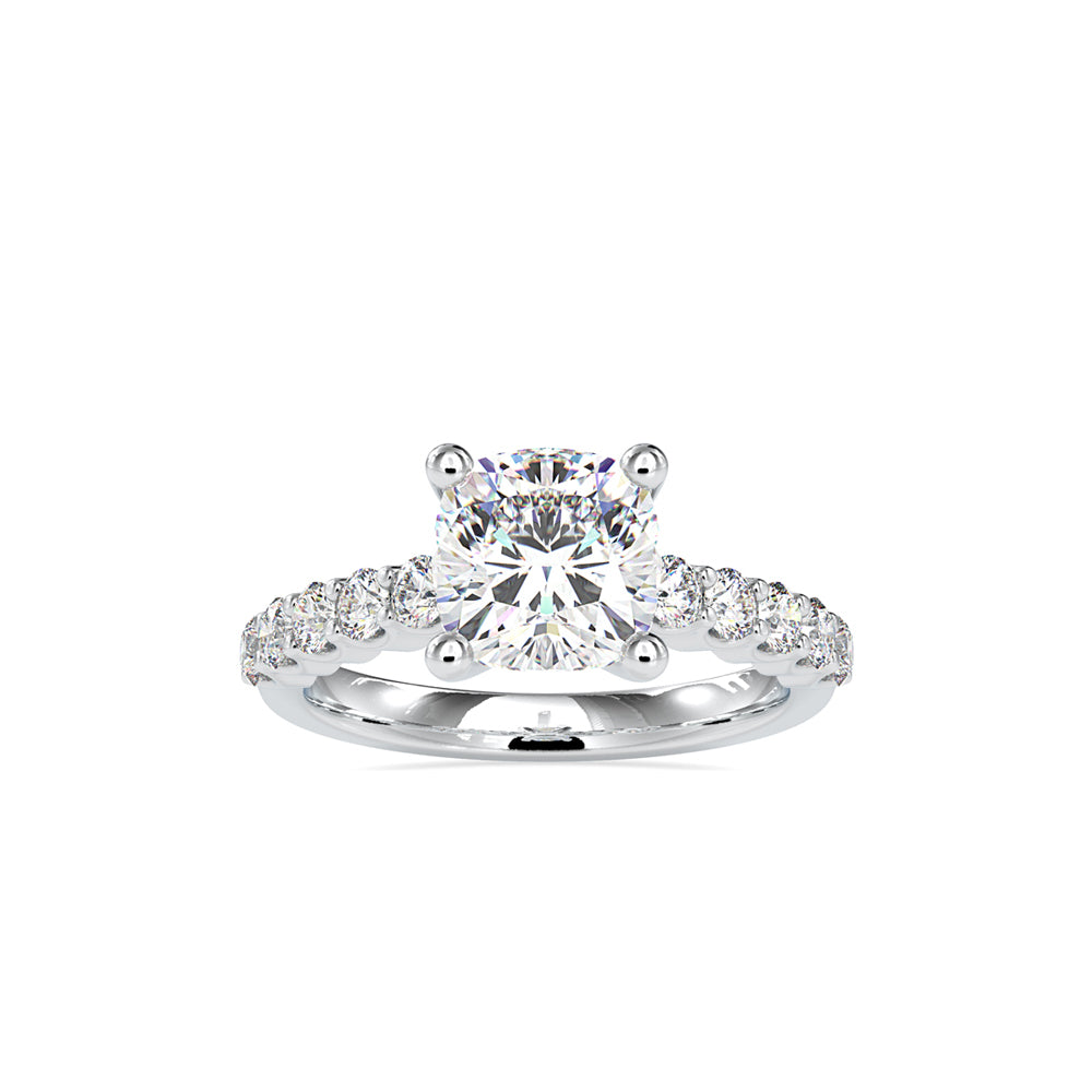 SKU: 0111 (22K) Solitaire Engagment Cushion Ring  in Rose Gold.
