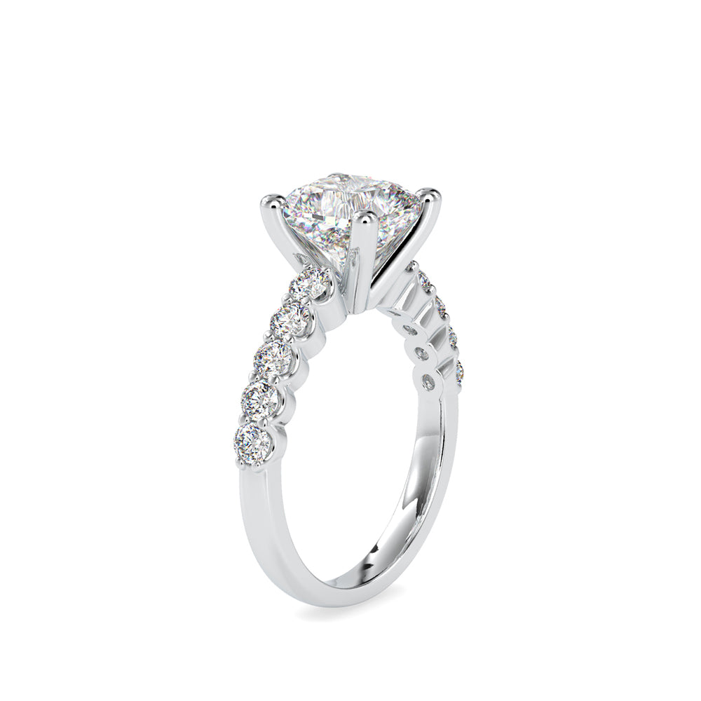 SKU: 0111 (14K) Solitaire Engagment Cushion Ring  in Rose Gold.