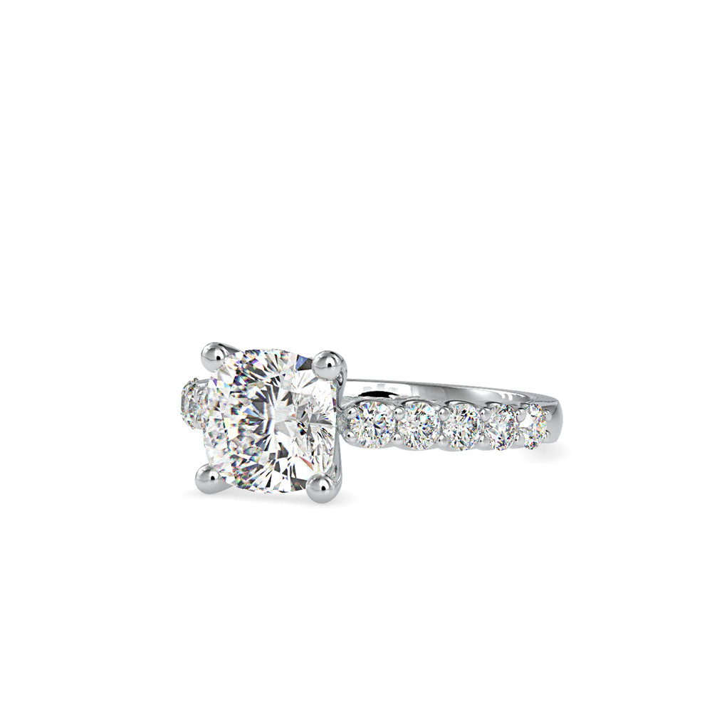 SKU: 0111 (18K) Solitaire Engagment Cushion Ring  in Rose Gold.