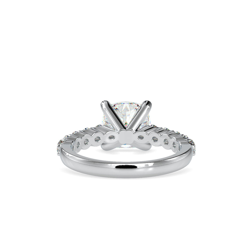 SKU: 0111 (22K) Solitaire Engagment Cushion Ring  in Rose Gold.