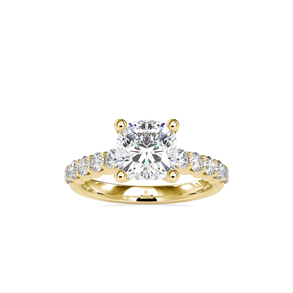 SKU: 0111 (22K) Solitaire Engagment Cushion Ring  in Rose Gold.