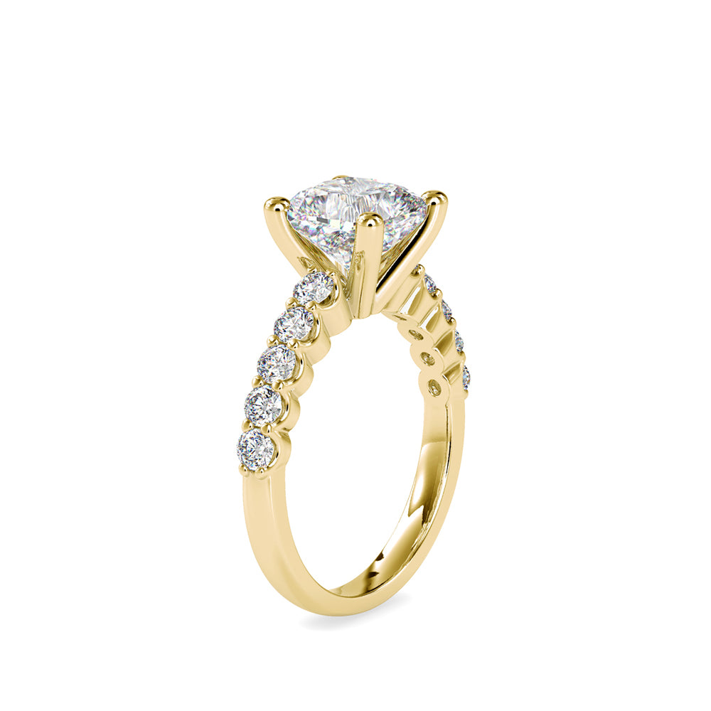 SKU: 0111 (18K) Solitaire Engagment Cushion Ring  in Rose Gold.