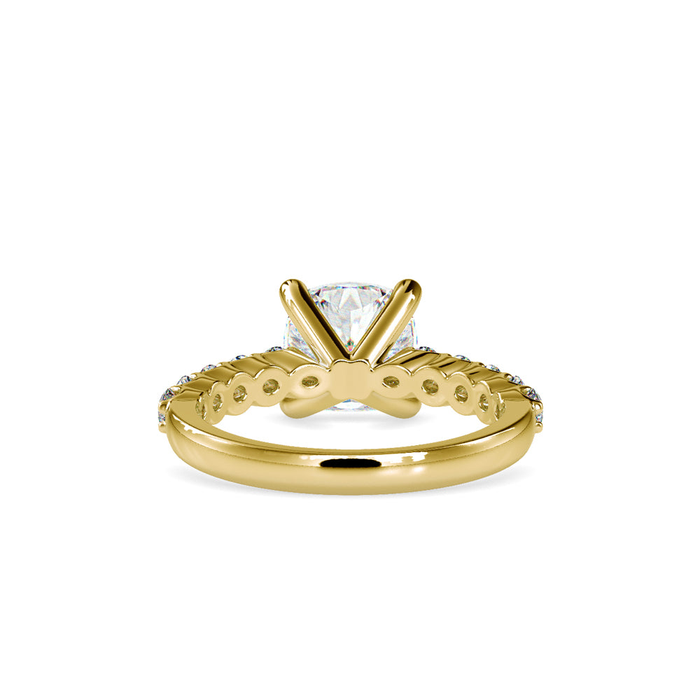 SKU: 0111 (18K) Solitaire Engagment Cushion Ring  in Rose Gold.