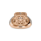SKU: 0112 (10K) Crowned Cushion-Cut Double Halo Engagment Ring in Rose Gold.