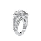 SKU: 0112 (22K) Crowned Cushion-Cut Double Halo Engagment Ring in Rose Gold.