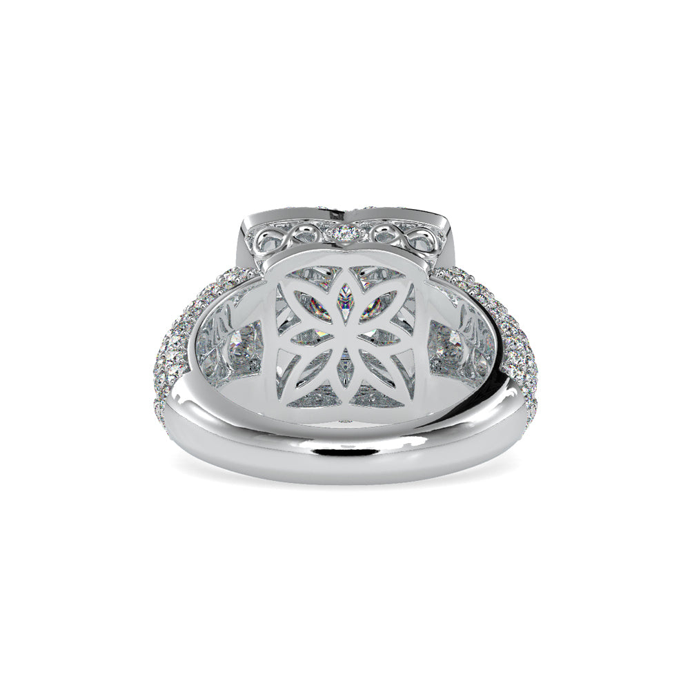SKU: 0112 (22K) Crowned Cushion-Cut Double Halo Engagment Ring in Rose Gold.
