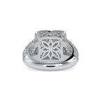 SKU: 0112 (10K) Crowned Cushion-Cut Double Halo Engagment Ring in Rose Gold.