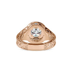 SKU: 0113 (22K) Vintage Filigree Round Halo Engagment Ring in Rose Gold.