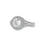 SKU: 0113 (18K) Vintage Filigree Round Halo Engagment Ring in Rose Gold.