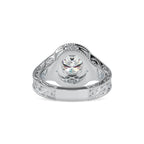 SKU: 0113 (22K) Vintage Filigree Round Halo Engagment Ring in Rose Gold.