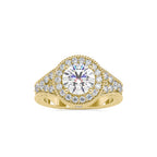 SKU: 0113 (18K) Vintage Filigree Round Halo Engagment Ring in Rose Gold.